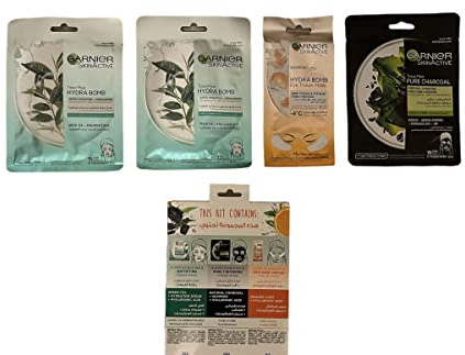 Garnier skin active face mask 4 in 1 detox pampering kit