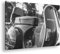 deyoli Vespa Motorrad in schöner Landschaft Effekt: Schwarz/Weiß im Format: 100x70 als Leinwandbild, Motiv fertig gerahmt auf Echtholzrahmen, Hochwertiger Digitaldruck mit Rahmen