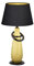 Reality Leuchten Tischleuchte Thebes R50641079, Metall schwarz/goldfarbig, Stoffschirm schwarz/goldfarbig, exkl. 1x E14