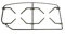 ZO-J9V5-0JRU ****** Nardi - Rejilla para cocina a gas con 2 fuegos izquierdos, 44 x 21,8-14,5 cm, P 3661