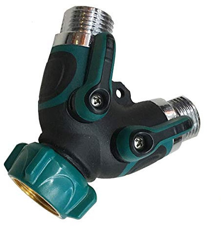 Soytich 2-Wege Y-Verteiler für Zulaufschläuche, 3/4 Zoll, Messing, Wasserverteiler (Y-Verteiler), 1er Pack