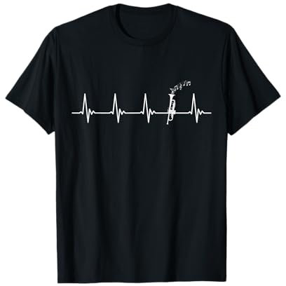 Trompete Herzschlag Musiker Orchester Bigband Band Geschenk T-Shirt