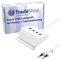 Trade-Shop 4-Fach USB Mehrfachstecker für TP-Link Neffos N1 OnePlus 6 und OnePlus 6T Motorola Moto G6 / G6 Plus/Moto X4 Xperia XZ2 Compact Honor View 10