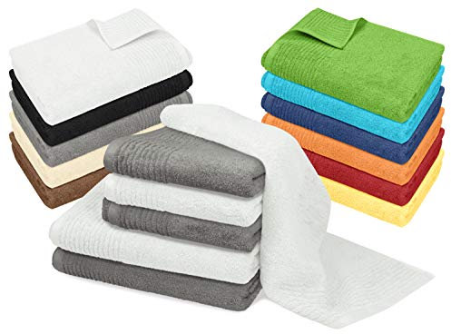 Dyckhoff Frottierset Brillant 6-teilig - 4X Handtuch + 2X Duschtuch 1479.2103, grau und weiß