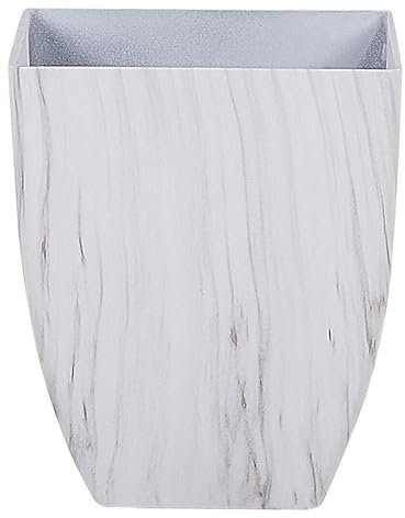 Maceta de mezcla de piedra blanco 28 x 28 cm efecto mármol Miro