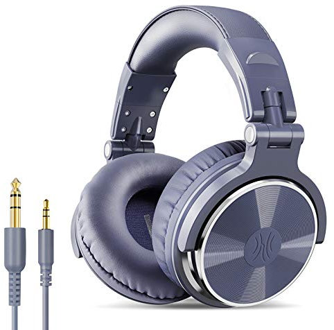 OneOdio Kopfhörer, geschlossener DJ-Kopfhörer zum Steuern und Mixen, Kopfhörer aus Leder, Schallisolierung, Bewegung um 90 ° drehbar, Stereo, tragbar auf das Ohr (Kobaltblau)