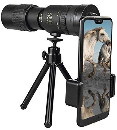 Whiteswan - Telescopio monoculare, 4k 10-300 x 40 mm, super telezoom monoculare, con obiettivo prismatico BAK4 e visione notturna, per osservazione degli uccelli, concerti di calcio