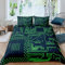feelingyou Grüne Geometrie Bettwäsche-Set 135x200cm Informations- und Informationstechnik Betten Set für Kinder Jungen Mädchen Teenager 2St.Reißverschluss Mikrofaser