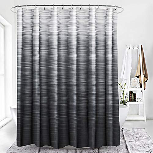 Xlabor Rideau de douche dégradé de couleur 240 x 200 cm - Imperméable - Tissu anti-moisissure pour salle de bain - Gris foncé - 240 x 200