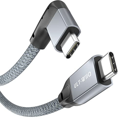 Winkel USB C 3.2 Kabel 20Gbps 100W 50cm, 90 Grad USB 3.2 Gen2×2 Kabel, 4K@60Hz 2K@240Hz HDR USB-C Monitor Videoübertragung, PD 3.0 PPS USBC Ladekabel für Tablet, Handy, Laptop, Monitor, Kamera, SSD