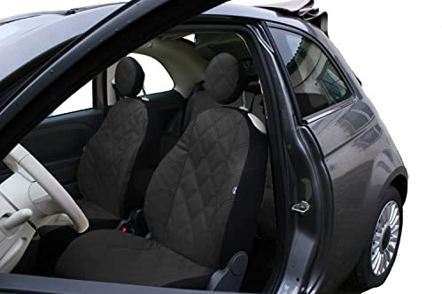 Sitzbezüge VIP Passgenau geeignet für FIAT 500 - SCHWARZ EIN Set