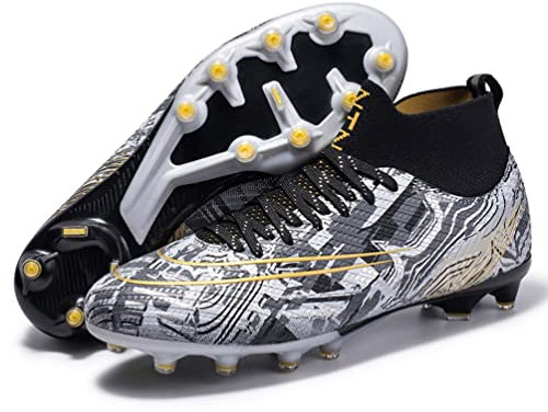 WOWEI Zapatillas de Fútbol Hombre Calzado de Fútbol para Niños Profesionales Botas de Fútbol Spike Aire Libre Atletismo Zapatos de Fútbol Ligero Tacos Fútbol Deporte (Elevado Estilo 7, 34)