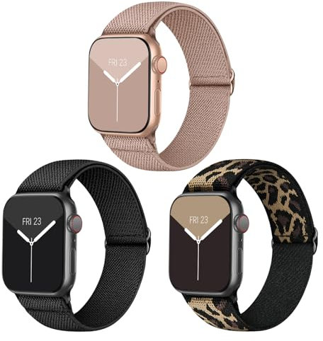 Correa elástica de nailon Solo Loop compatible con Apple Watch de 38/40/41 mm, para mujeres y hombres, correas elásticas deportivas ajustables trenzadas para iWatch Series 8/7/6/5/4/3/2/1/SE