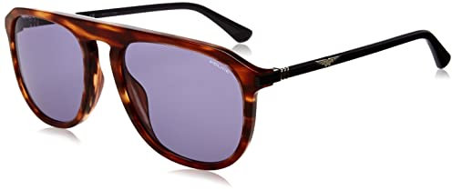 Police Unisex SPLE06 Sunglasses, Glänzend Gestreift, Braun, 56
