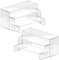 6 Stück Acryl Klare Display Regal Riser Stand Ständer 2 Sets 3 Größen Schmuck Display Shelf Buffets Cupcakes Figuren Präsentations Verkaufsständer Dessert Organizer Deko Schuhregal (Klar)