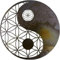 JILIP Yin Yang 3D Silhouette Wandbehang, Taichi Wandkunst Aus Metall, Blume des Lebens Kunstwerk Zeichen, für Home Office Dekoration Skulptur (Size : 17.7/45cm)