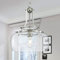 WUZUPS araña rústica granja industrial techo redondo colgante led lámpara con pantallas de vidrio transparente para comedor cocina isla vestíbulo entrada, h 43 x w 34, base e27, níquel cepillado