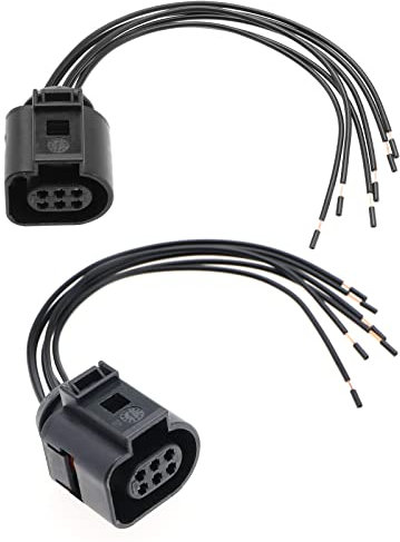 eMagTech 2pcs Prise de Harnais 6 Broches 1J0973713 Connecteur Socket Câblage Réparation Loom Pièces de Voiture 13.5cm 0,50mm² Câblage Section 1pc Mâle & 1pc Femelle