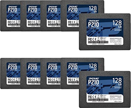 Patriot P210 SATA 3 128GB SSD 2.5 Inch Internal Solid State Drive 10 Pack, Lot of 10 - P210S128G25
