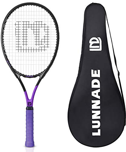 LUNNADE Tennisschläger für Erwachsene, 27 Zoll, langlebig, leicht, vorbespannt und regrip, geeignet für Anfänger bis Fortgeschrittene