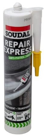 Repair express anti-fuites - Enduit acrylique - Soudal - Cartouche de 290 ml Transparent