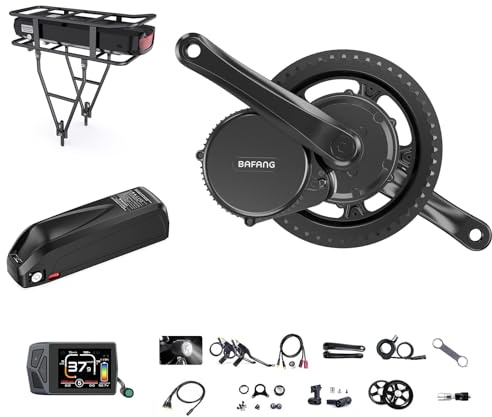 BAFANG BBS02B 48V 750W Mid Drive Kit with Battery Optional 8fun eBike Conversion Kit with LCD Display & Chainring Mid Drive Electric Bike Kit fit 68-73MM Bottom Bracket Bike(EKD01 Display No Battery)