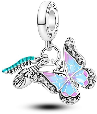 Parmuz 925 Sterling Silber Charms für Armband Liebe Stern Mond Reise Schmetterling Kreuz Charms für Frau baumeln Anhänger Perlen Schmuck Geschenk