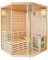 SANOTECHNIK Infrarotkabine TALLINN – Infrarotsauna 3 Personen 150×150×200 cm, Harvia 6 kW Ofen, LED‑Farblicht, ESG-Glas – Art.Nr. J60150
