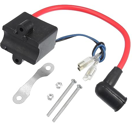 QUARKZMAN CDI Zündspule Für 49-80cc 2-Takt Motorrad 1 Stück | Kunststoff, Metall, Gummi, Drahtlänge: 21cm, Gesamtgröße: 28cm, Gewindegröße: M4x0.7, Lochdurchmesser: 5mm