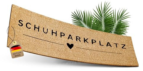 ElbFuchs® Schuhparkplatz Kokos Fußmatte 75x25cm | Rutsch- und wetterfeste Schuhmatte Abtropfmatte und Schuhablage | Fussmatte Innen und Außen überdacht