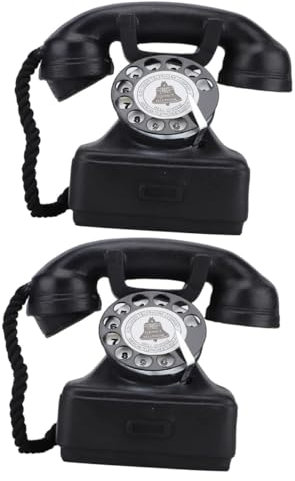 HOMSFOU 2 Stück 80Er-Jahre-Retro-Telefon Mit Wählscheibe Dekorative Telefonornamente Für Kinder Antikes Festnetztelefon Altes Telefondekor Ornament Für Kinder Zum Drehen des Knopfes