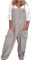 Dungarees for Women Casual Straps Overalls Ladies Loose Sleeveless Adjustable Suspender Jumpsuit with Pockets Women Vintage Solid Long Playsuits Baggy One Piece Rompers