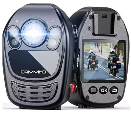 CAMMHD 1440P HD 32GB Body Cam Körperkamera mit Audio und Video 12-Stunden-Aufzeichnung Bodycam Infrarot-Nachtsicht-tragbare Body Camera mit erweitertem Speicher-Design für Sicherheit