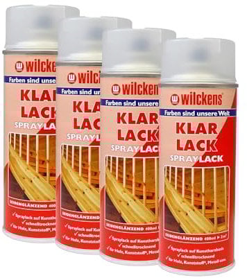 4x Wilckens Lackspray Klarlack Seidenglanz 400 ml Sprühlack Korrosionsschutz Spray Lack