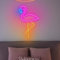 Insegna al neon con fenicottero, lampada al neon a LED in acrilico rosa da appendere con interruttore dimmerabile, lampada a fenicottero per camera da letto, bar, sala giochi, decorazioni da parete