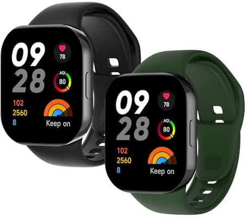 WD&CD 2 Pack Bracelet pour Xiaomi Redmi Watch 3 Active/Xiaomi Watch Lite 3, Bracelet de Remplacment en TPU Silicone Fitness Bracelet Compatible pour Redmi Watch 3 Active