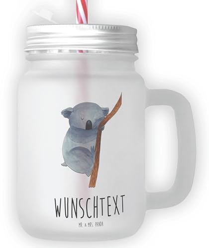 Mr. & Mrs. Panda Glas personalisiert Koalabär - Personalisierte Geschenke, Becher, Koala, Schlafzimmer, Traum, Traumland, Trinkbecher mit Namen, Bär, Trinkglas, Personalisierter, schlafen