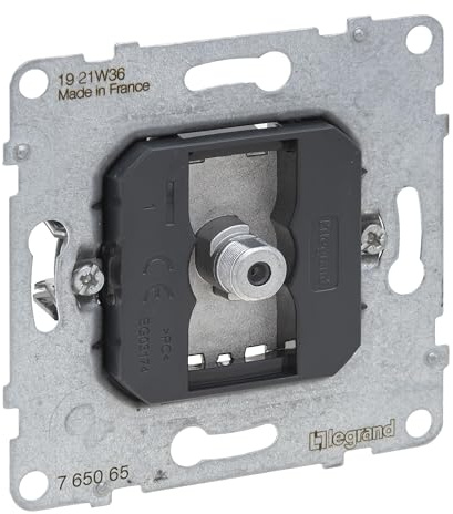 LEGRAND, SEANO Anschlussdose F-Type, Einsatz, Anschlussdämpfung: 1,5 dB, SAT: 0 – 2400 MHz, Halogenfrei, IK04, 72,5 mm x 72,7 mm x 27,7 mm, 765065