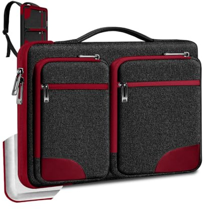 ZINZ 360° Schutzhülle für Laptops 17 17.3,B01RD02 | Mit Griff & Riemen, Wasserabweisend & Stoßfest, Mehrere Fächer, Passt für die meisten 17-17.3 Notebooks