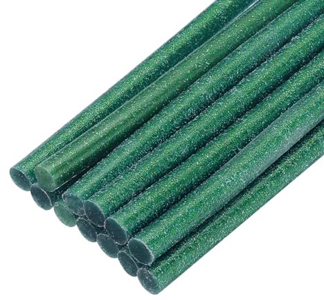 sourcing map Mini Hot Glue Sticks for Glue Gun 7mm x 100mm Glitter Dark Green 12pcs