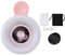 POENVFPO Objectif Macro 15X pour Appareil Photo de Téléphone, Gradation Rechargeable Portable, Mini Lampe à Pince 2800 à 6500K, Objectif de Lumière de Remplissage de Téléphone pour (Pink)