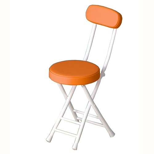 Meedlopia Klapphocker, gepolstert, Barhocker in Thekenhöhe mit Fußstütze und Rückenlehne, tragbarer Klapphocker, geeignet zum Angeln, Wandern, Gartenarbeit, Reisen, Grillen