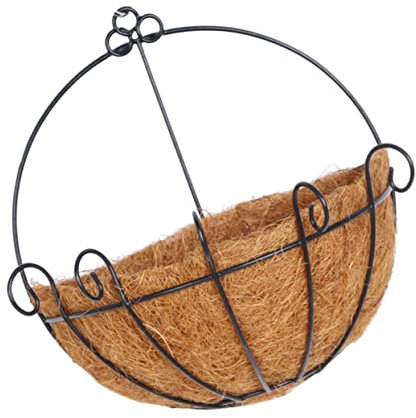 CAXUSD 2 Stück Hängender Blumentopf Aus Eisen Mit Naturfaser-Einlage Für Drinnen Und Draußen Für Sukkulenten, Kakteen Und Gartendekoration
