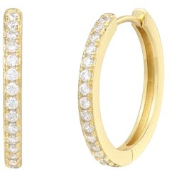 XENOX® Creolen - Damen Ohrringe aus hochwertigem 925/- Sterlingsilber mit Zirkonia-Steinen | XS10354G