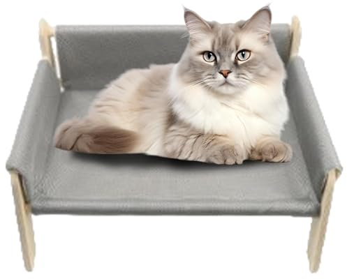 Hundesofa - Katzensofa aus Holz, erhöhtes Hundebett | Hundesofa aus hautfreundlichem Canvas, stabiles Haustiersofa mit abnehmbarem Bezug, como
