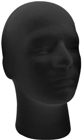 Foam Schaufensterpuppe Kopf, Perücke Kopf, lebendiges männliches Kopfstand Model, Mannequin -Kopf -Display -Hüte Gläser Schaumkopf männlich für den Laden Schmuck Schmuckstücke Vorräte/10,8 Zoll