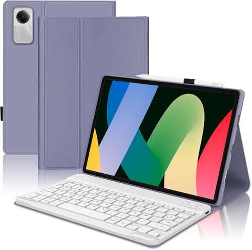 WAVATA Clavier pour Redmi Pad SE 2023 11, Étui Clavier pour Xiaomi Redmi Pad SE 2023 Magnétique Détachable AZERTY Layout Français Bluetooth, Violet