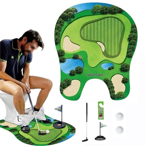 QYOEGSQ Toilet Golf Game,Mini Potty Golf Set Bathroom Humour Joke Gifts,Novelty Gag Secret Santa Gifts for Men,Funny Golf Gifts for Men Dad Husband Boyfriend Brother