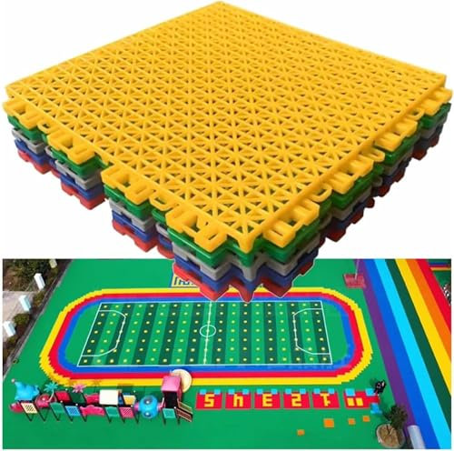 WTLONBF Kindergarten School Outdoor Sports Tiles, Quick Drain Modular Interlocking Floor Tiles, DIY Jigsaw Mats(Blue)