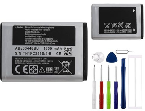 E-yiiviil AB803446BU Batterie de rechange 1300 mAh/3,7 V Compatible avec Samsung GT-B2710 X Cover 271 SOLID B2710 avec outils